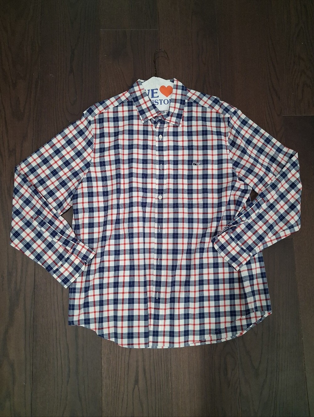 Vineyard Vines Plaid Button-Down Shirt - Navy, Red & White